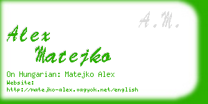 alex matejko business card